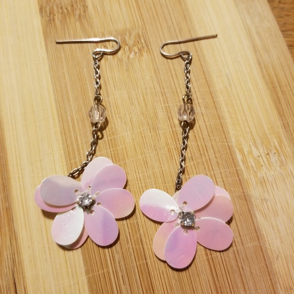 Spring Pink Flower Earrings - Picture 1 of 3
